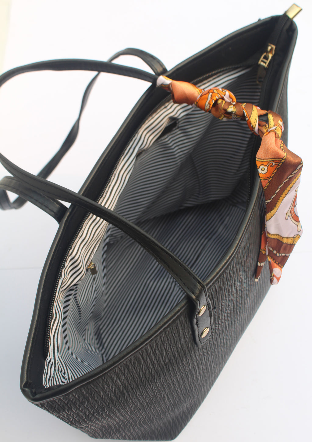 Black Striped Tote