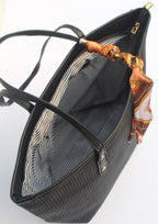 Black Striped Tote