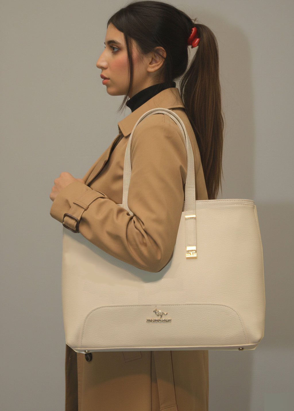 Off White Leather Tote