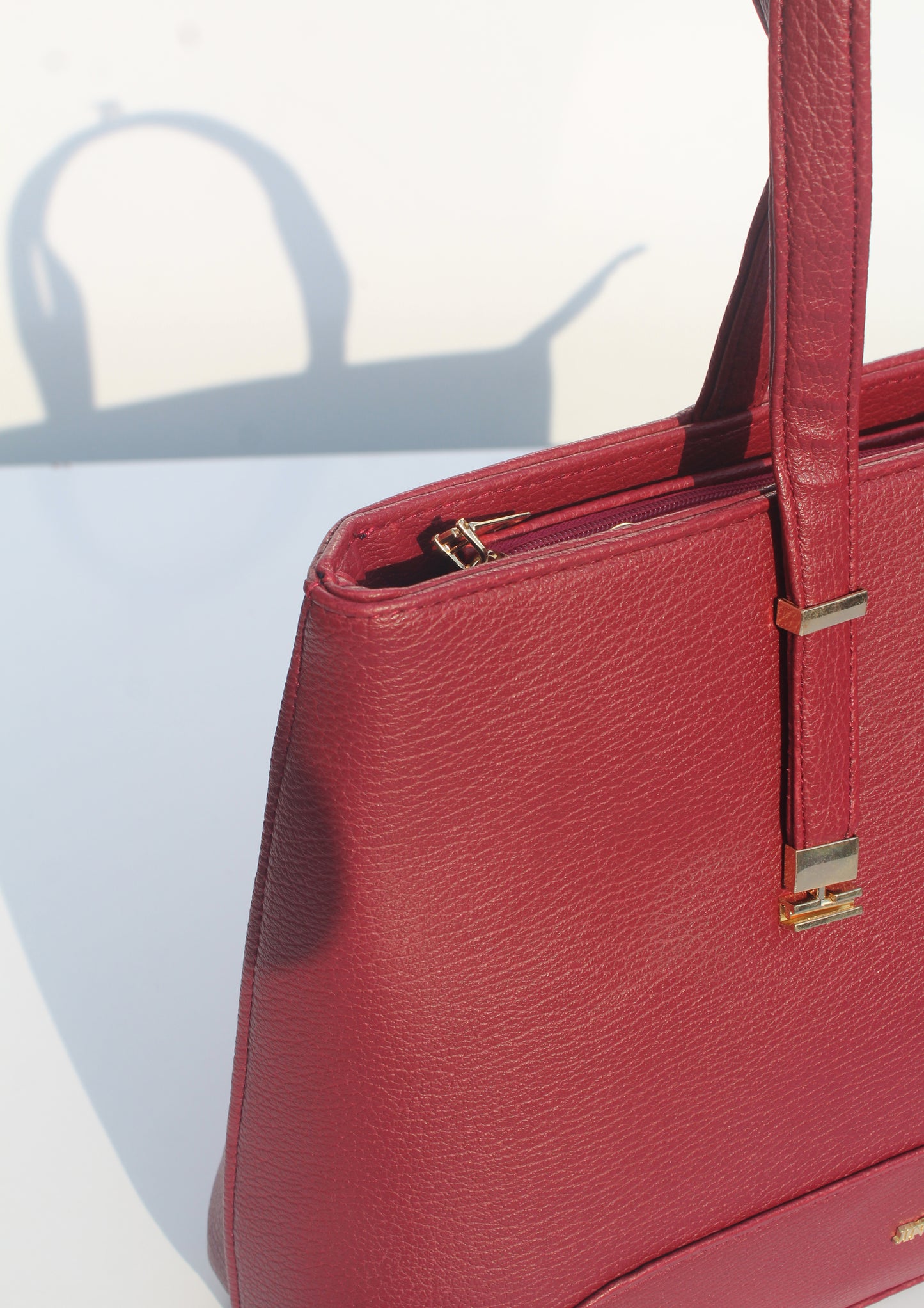 MAROON LEATHER TOTE BAG