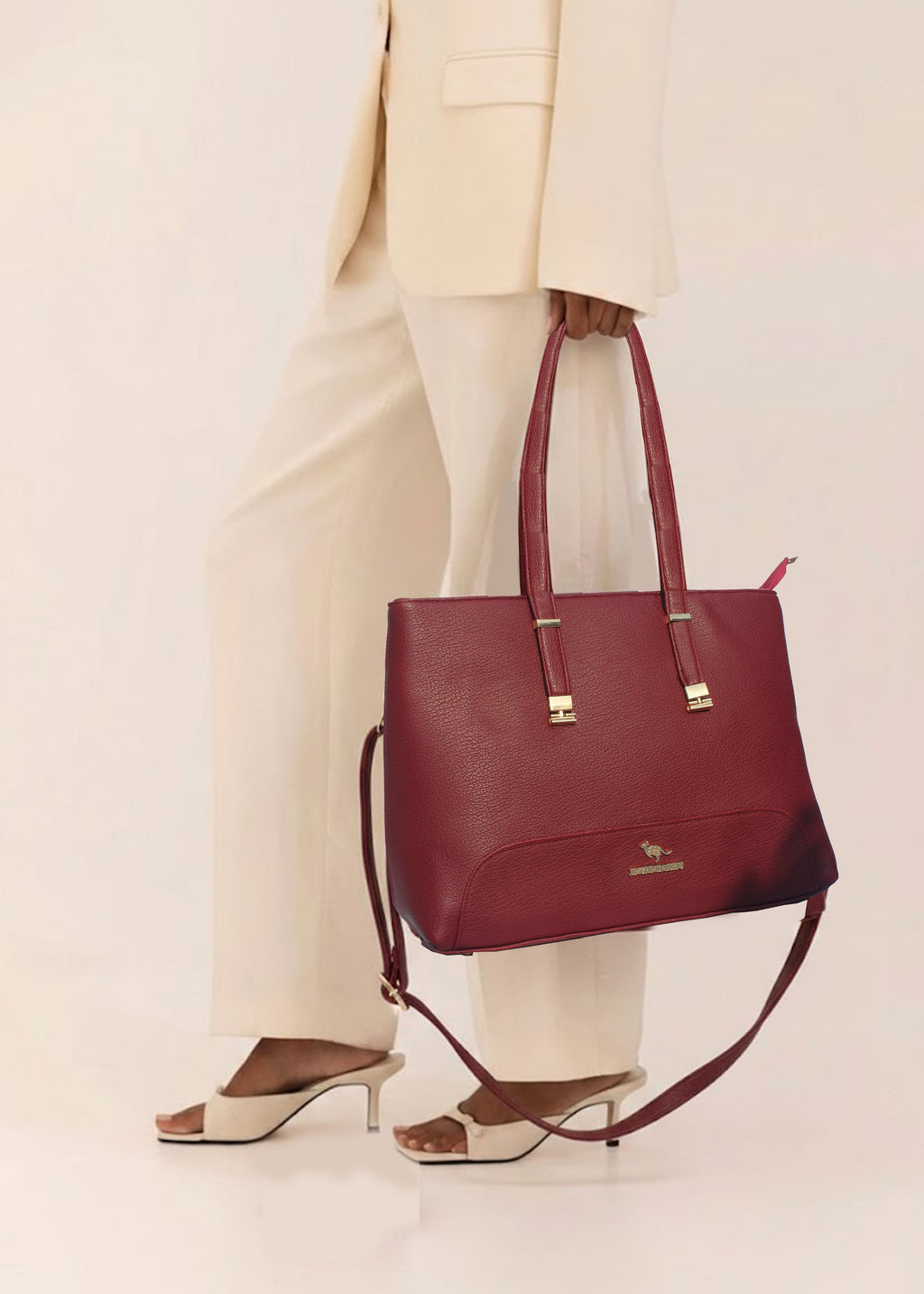 Maroon Leather Tote